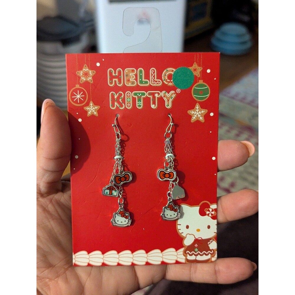 Hello Kitty Holiday Christmas Novelty Dangling Charm Earrings